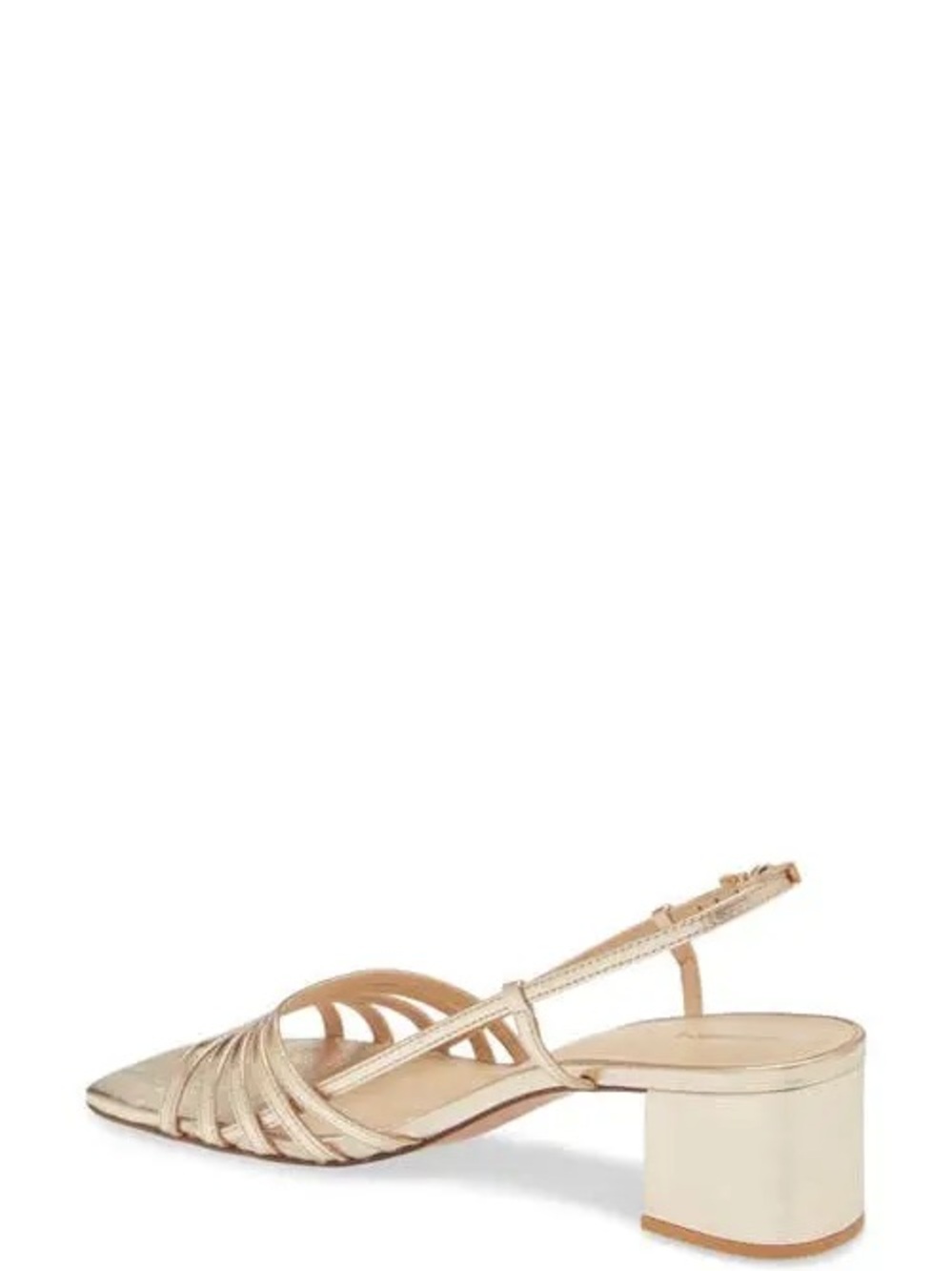 Reformation Eleonora Gold Heel Slingback Sandals - Picture 2 of 6